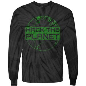 Hack The Planet Software Developer Green Design Tie-Dye Long Sleeve Shirt