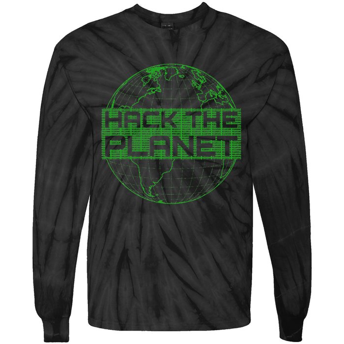 Hack The Planet Software Developer Green Design Tie-Dye Long Sleeve Shirt