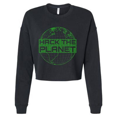 Hack The Planet Software Developer Green Design Cropped Pullover Crew