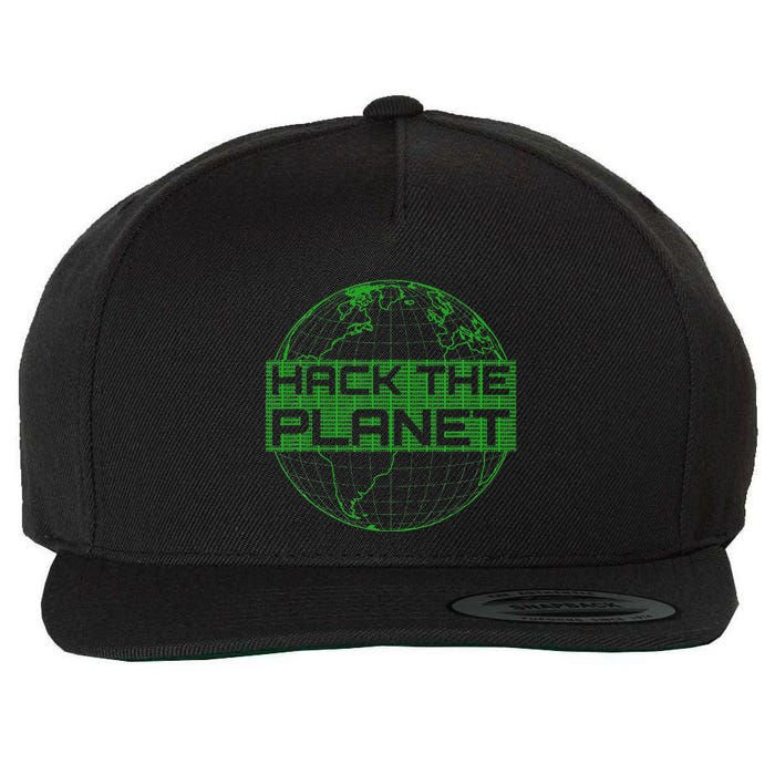 Hack The Planet Software Developer Green Design Wool Snapback Cap