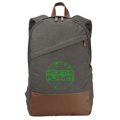 Hack The Planet Software Developer Green Design Cotton Canvas Backpack