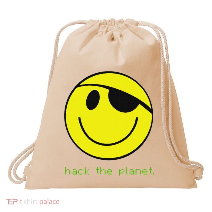 Hack The Planet Drawstring Bag