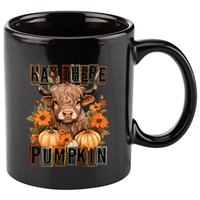 Hay There Pumkin Highland Cow Fall Autumn Thanksgiving 11oz C Handle Ceramic Mug