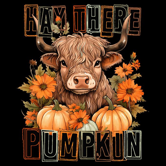 Hay There Pumkin Highland Cow Fall Autumn Thanksgiving Magnet