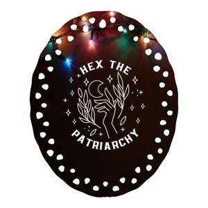 Hex The Patriarchy Shirt Feminist Witch Ceramic Oval Ornament