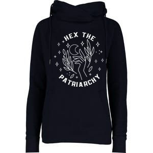 Hex The Patriarchy Shirt Feminist Witch Womens Funnel Neck Pullover Hood