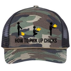 How To Pick Up Chicks Humor Funny Dating Gift Retro Rope Trucker Hat Cap