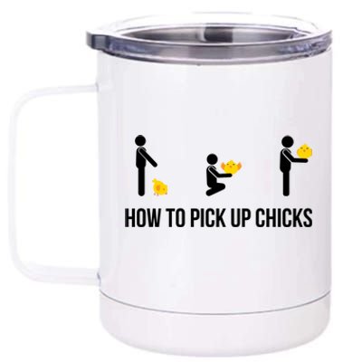 How To Pick Up Chicks Humor Funny Dating Gift 12 oz Stainless Steel Tumbler Cup