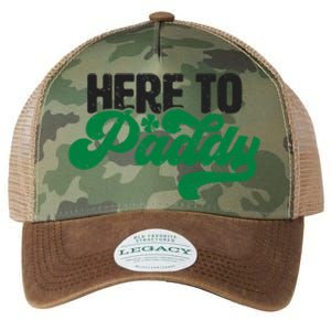 Here To Paddy Gift Funny Saint Patrick's Day Gift Legacy Tie Dye Trucker Hat