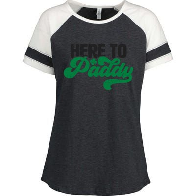 Here To Paddy Gift Funny Saint Patrick's Day Gift Enza Ladies Jersey Colorblock Tee