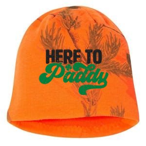 Here To Paddy Gift Funny Saint Patrick's Day Gift Kati - Camo Knit Beanie