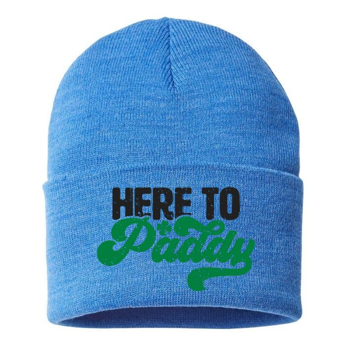 Here To Paddy Gift Funny Saint Patrick's Day Gift Sustainable Knit Beanie