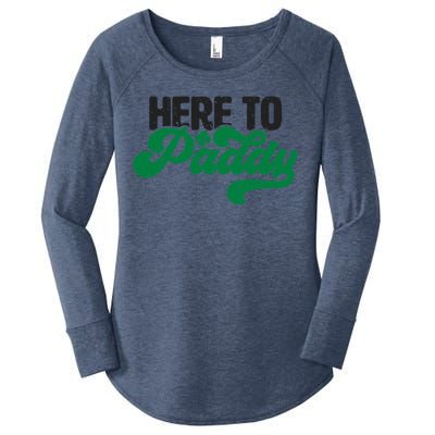 Here To Paddy Gift Funny Saint Patrick's Day Gift Women's Perfect Tri Tunic Long Sleeve Shirt