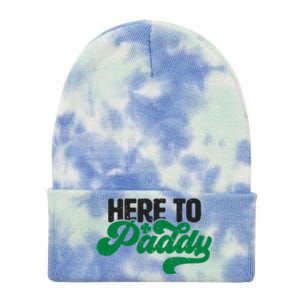 Here To Paddy Gift Funny Saint Patrick's Day Gift Tie Dye 12in Knit Beanie