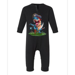 Halloween TRex Pirate Costume Infant Fleece One Piece