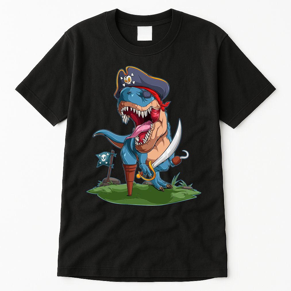 Halloween TRex Pirate Costume Tall T-Shirt