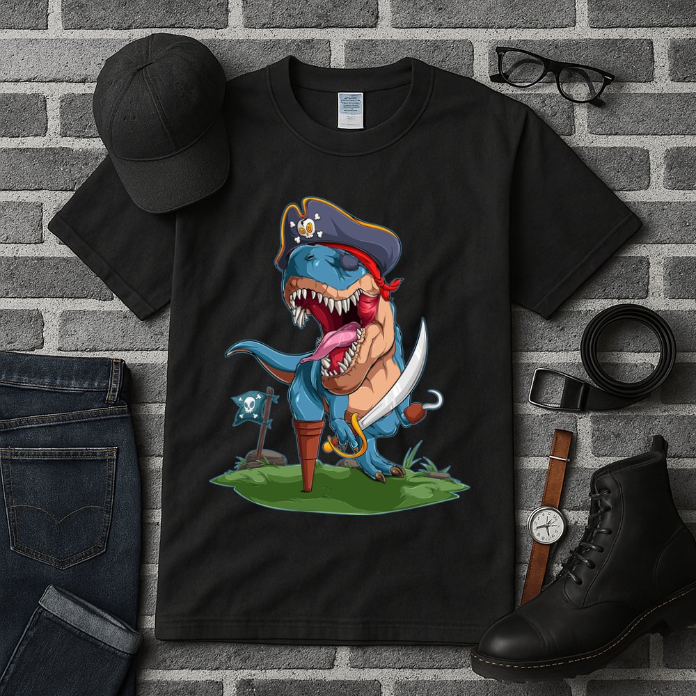 Halloween TRex Pirate Costume Tall T-Shirt