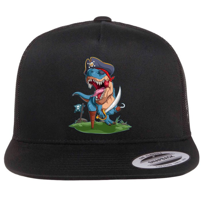 Halloween TRex Pirate Costume Flatbill Hat