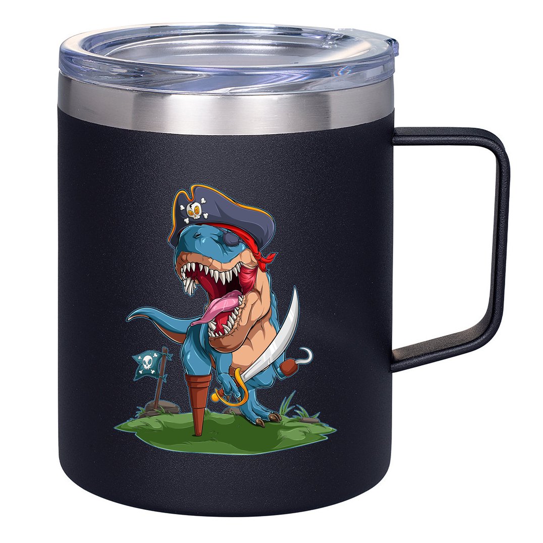 Halloween TRex Pirate Costume 12oz Stainless Steel Coffee Mug