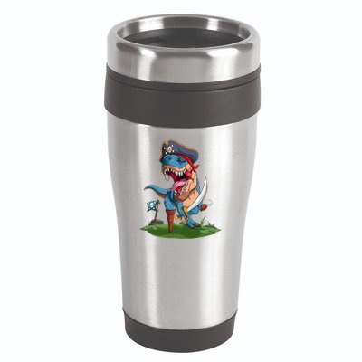 Halloween TRex Pirate Costume 16oz Travel Tumbler