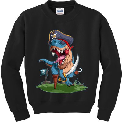 Halloween TRex Pirate Costume Kids Sweatshirt