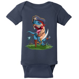 Halloween TRex Pirate Costume Baby Bodysuit