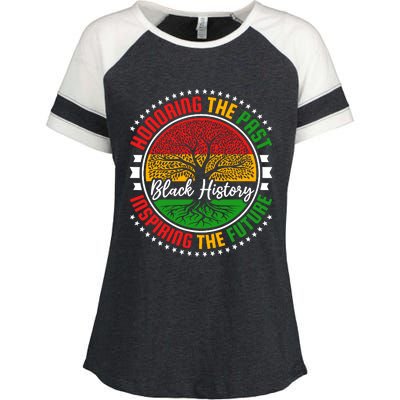 Honoring The Past Inspiring The Future Black History Month Enza Ladies Jersey Colorblock Tee