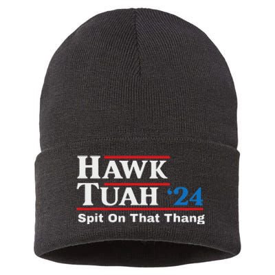 Hawk Tush Parody Presidential Humor Sustainable Knit Beanie