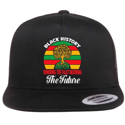 Honoring The Past Inspiring The Future Black History Month Flat Bill Trucker Hat