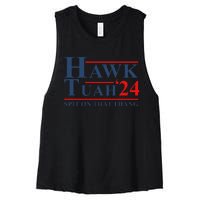 Hawk Tush Parody Funny Saying Women's Racerback Cropped Tank