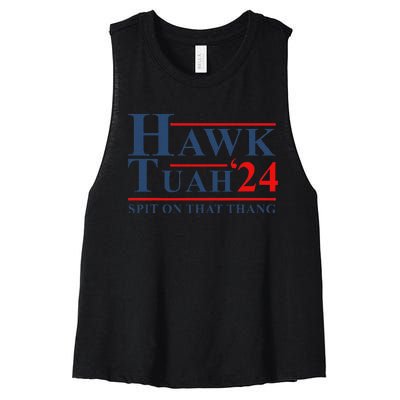 Hawk Tush Parody Funny Saying Women's Racerback Cropped Tank