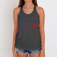 Hawk Tush Parody Funny Saying Women's Knotted Racerback Tank