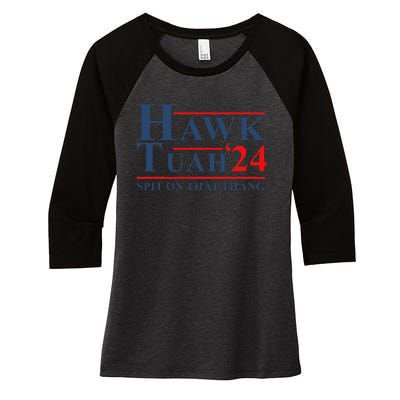 Hawk Tush Parody Funny Saying Women's Tri-Blend 3/4-Sleeve Raglan Shirt