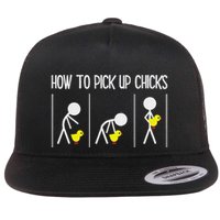 How To Pick Up Chicks Hilarious Graphic Funny Sarcastic Flat Bill Trucker Hat