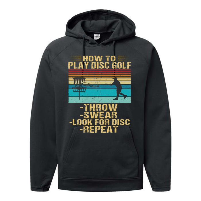 How To Play Disc Golf Funny  Performance Fleece Hoodie