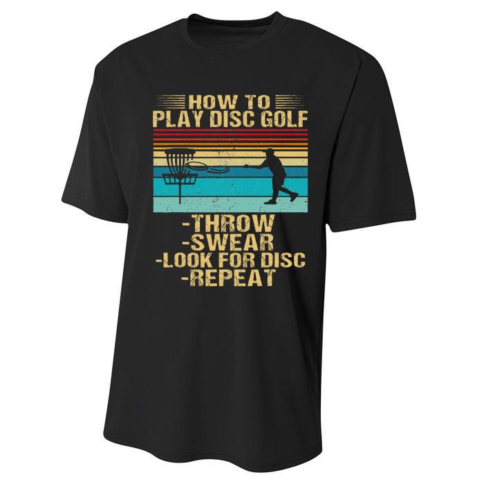 How To Play Disc Golf Funny  Performance Sprint T-Shirt