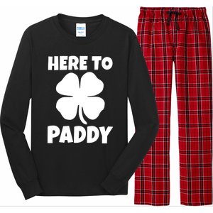 Here To Paddy Fun Irish Clover Party Gift Funny Gift Long Sleeve Pajama Set