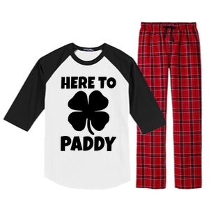 Here To Paddy Fun Irish Clover Party Gift Funny Gift Raglan Sleeve Pajama Set