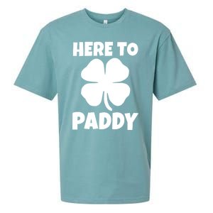 Here To Paddy Fun Irish Clover Party Gift Funny Gift Sueded Cloud Jersey T-Shirt