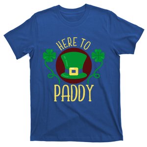 Here To Paddy Funny Irish Leprechaun Hat Clovers Gift T-Shirt