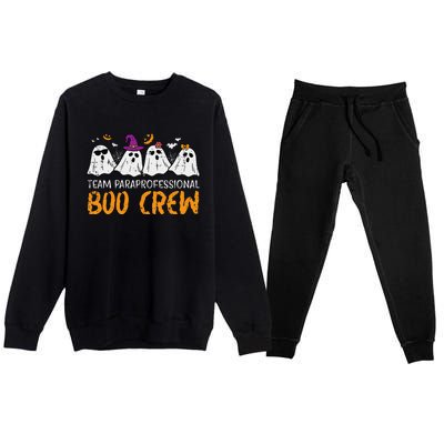 Halloween Team Paraprofessional Boo Crew Para Costume Women Gift Premium Crewneck Sweatsuit Set