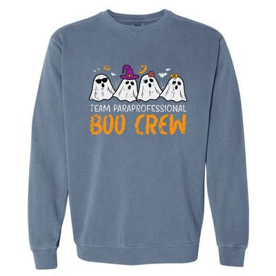 Halloween Team Paraprofessional Boo Crew Para Costume Women Gift Garment-Dyed Sweatshirt