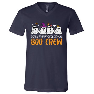 Halloween Team Paraprofessional Boo Crew Para Costume Women Gift V-Neck T-Shirt