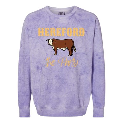 Herefords The Party Funny Cows Cattle Farm Farmer Fashion Colorblast Crewneck Sweatshirt