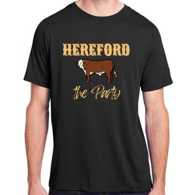 Herefords The Party Funny Cows Cattle Farm Farmer Fashion Adult ChromaSoft Performance T-Shirt