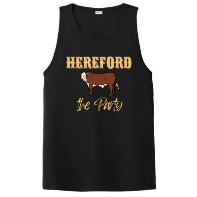 Herefords The Party Funny Cows Cattle Farm Farmer Fashion PosiCharge Competitor Tank