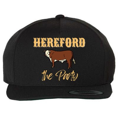 Herefords The Party Funny Cows Cattle Farm Farmer Fashion Wool Snapback Cap