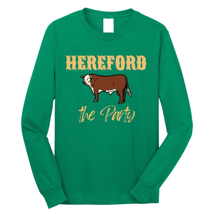 Herefords The Party Funny Cows Cattle Farm Farmer Fashion Long Sleeve Shirt