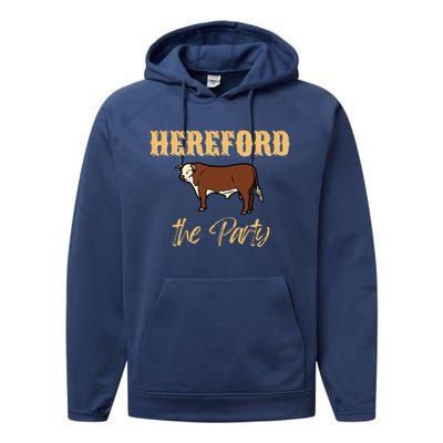 Herefords The Party Funny Cows Cattle Farm Farmer Fashion Performance Fleece Hoodie