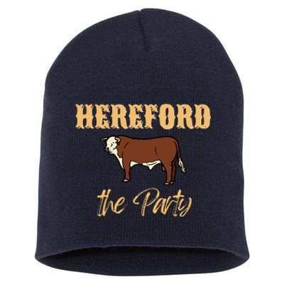 Herefords The Party Funny Cows Cattle Farm Farmer Fashion Short Acrylic Beanie